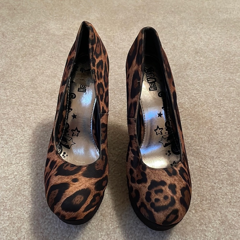 Animal print wedge heels. Good condition, size 7.5